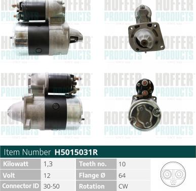 Hoffer H5015031R - Стартер autospares.lv