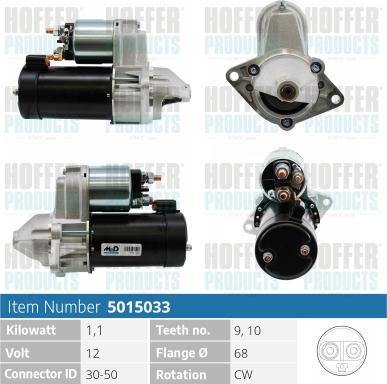 Hoffer H5015033 - Стартер autospares.lv