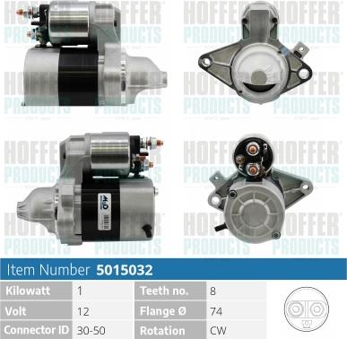 Hoffer H5015032 - Стартер autospares.lv