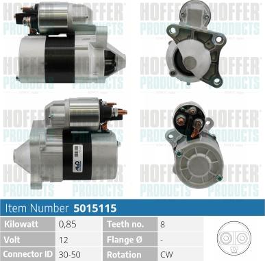 Hoffer H5015115 - Стартер autospares.lv