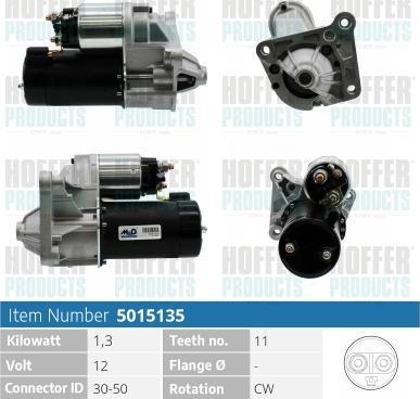 Hoffer H5015135 - Стартер autospares.lv