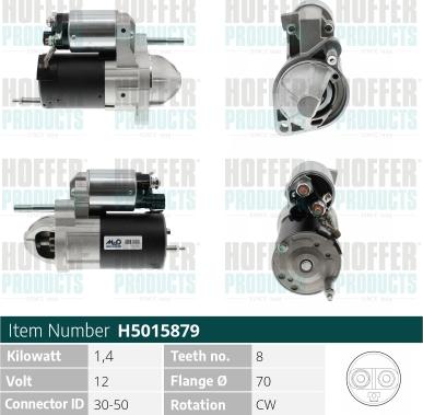 Hoffer H5015879 - Стартер autospares.lv