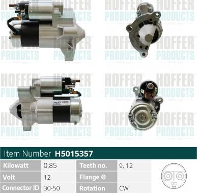 Hoffer H5015357 - Стартер autospares.lv