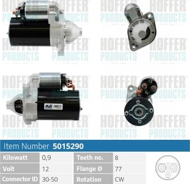 Hoffer H5015290 - Стартер autospares.lv