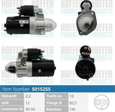 Hoffer H5015255 - Стартер autospares.lv