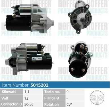 Hoffer H5015202 - Стартер autospares.lv