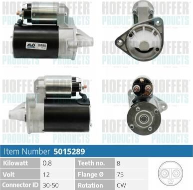 Hoffer H5015289 - Стартер autospares.lv