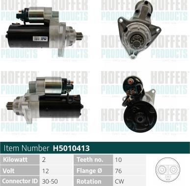 Hoffer H5010413 - Стартер autospares.lv