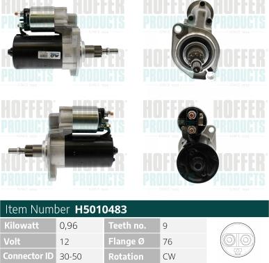 Hoffer H5010483 - Стартер autospares.lv