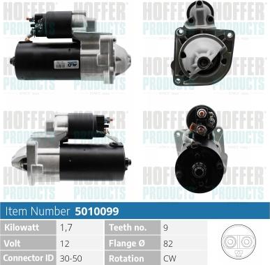 Hoffer H5010099 - Стартер autospares.lv