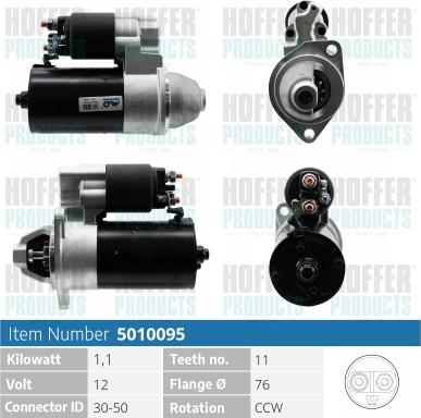 Hoffer H5010095 - Стартер autospares.lv