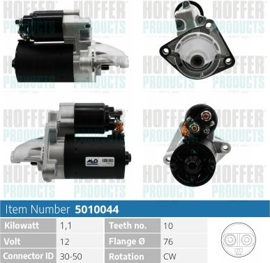 Hoffer H5010044 - Стартер autospares.lv