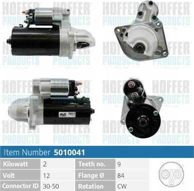 Hoffer H5010041 - Стартер autospares.lv