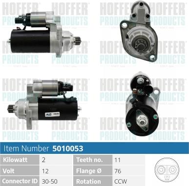 Hoffer H5010053 - Стартер autospares.lv