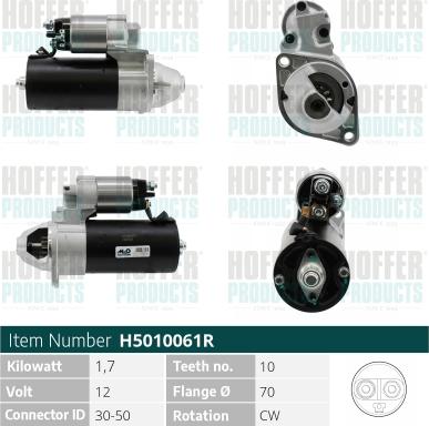 Hoffer H5010061R - Стартер autospares.lv