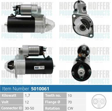 Hoffer H5010061 - Стартер autospares.lv