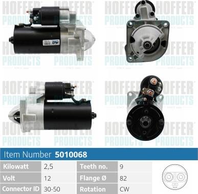 Hoffer H5010068 - Стартер autospares.lv