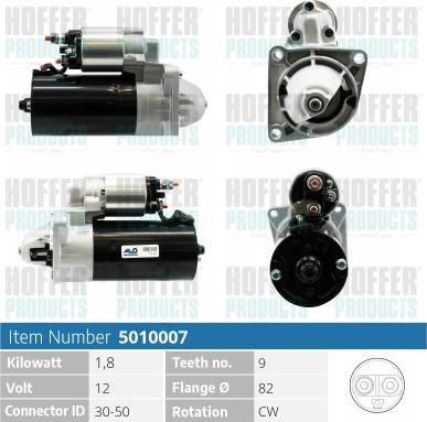 Hoffer H5010007 - Стартер autospares.lv