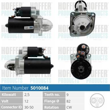 Hoffer H5010084 - Стартер autospares.lv