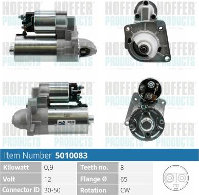 Hoffer H5010083 - Стартер autospares.lv