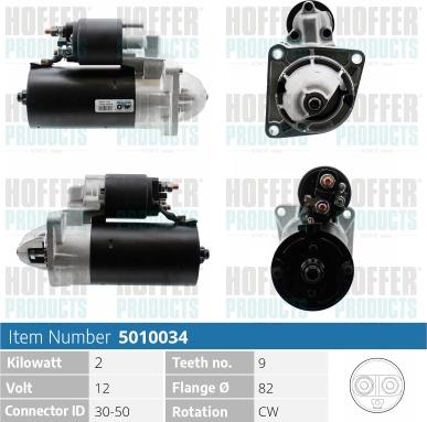 Hoffer H5010034 - Стартер autospares.lv