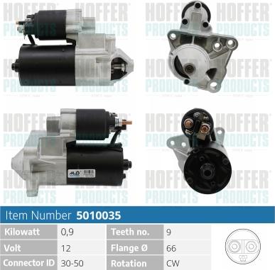 Hoffer H5010035 - Стартер autospares.lv