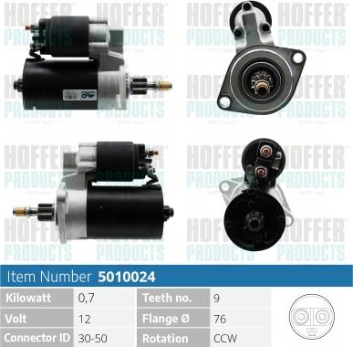 Hoffer H5010332 - Стартер autospares.lv