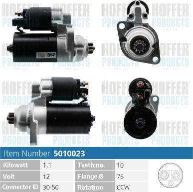 Hoffer H5010023 - Стартер autospares.lv