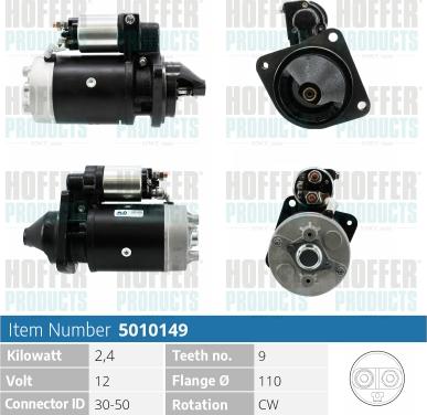 Hoffer H5010149 - Стартер autospares.lv