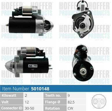 Hoffer H5010148 - Стартер autospares.lv