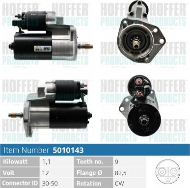 Hoffer H5010143 - Стартер autospares.lv