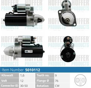 Hoffer H5010112 - Стартер autospares.lv