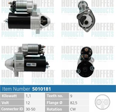 Hoffer H5010181 - Стартер autospares.lv