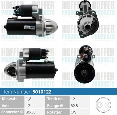 Hoffer H5010122 - Стартер autospares.lv