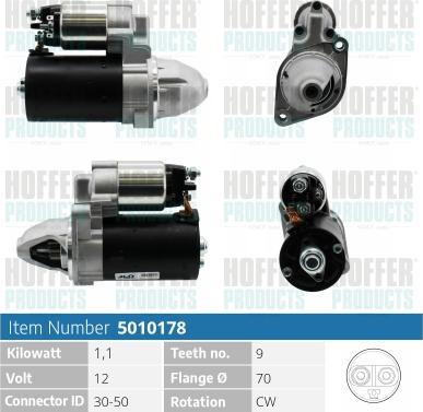 Hoffer H5010178 - Стартер autospares.lv