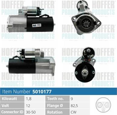 Hoffer H5010177 - Стартер autospares.lv