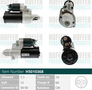 Hoffer H5010368 - Стартер autospares.lv