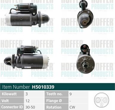 Hoffer H5010339 - Стартер autospares.lv