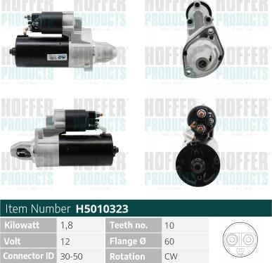 Hoffer H5010323 - Стартер autospares.lv