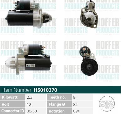 Hoffer H5010370 - Стартер autospares.lv