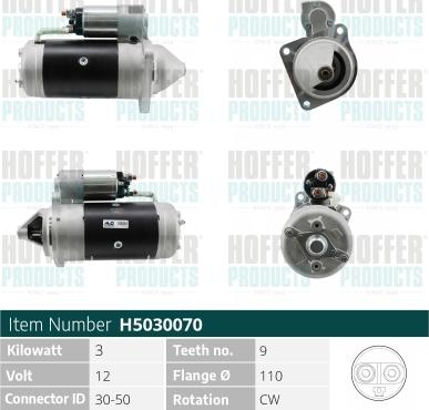 Hoffer H5010372 - Стартер autospares.lv