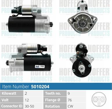 Hoffer H5010204 - Стартер autospares.lv