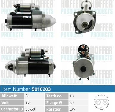 Hoffer H5010203 - Стартер autospares.lv