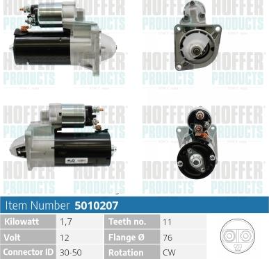 Hoffer H5010207 - Стартер autospares.lv