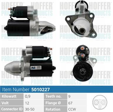 Hoffer H5010227 - Стартер autospares.lv