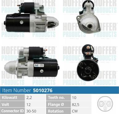 Hoffer H5010276 - Стартер autospares.lv