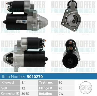 Hoffer H5010270 - Стартер autospares.lv