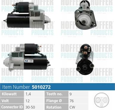 Hoffer H5010272 - Стартер autospares.lv