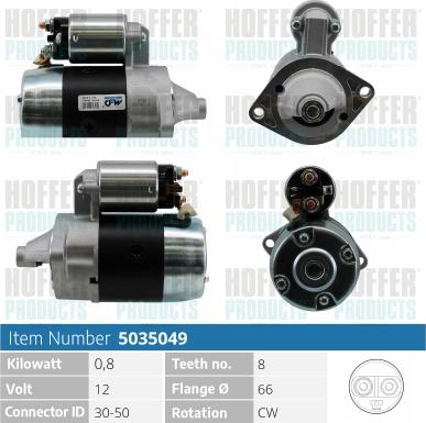 Hoffer H5035049 - Стартер autospares.lv