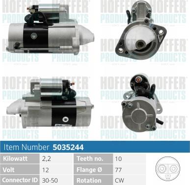 Hoffer H5035244 - Стартер autospares.lv